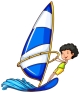 Бесплатное векторное изображение Мальчик, наслаждающийся водными видами спорта